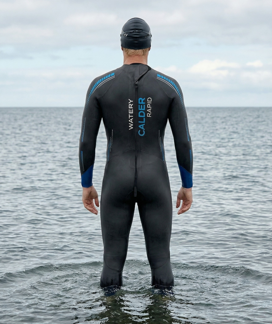 Watery heren wetsuit - Calder Rapid - Zwart/blauw