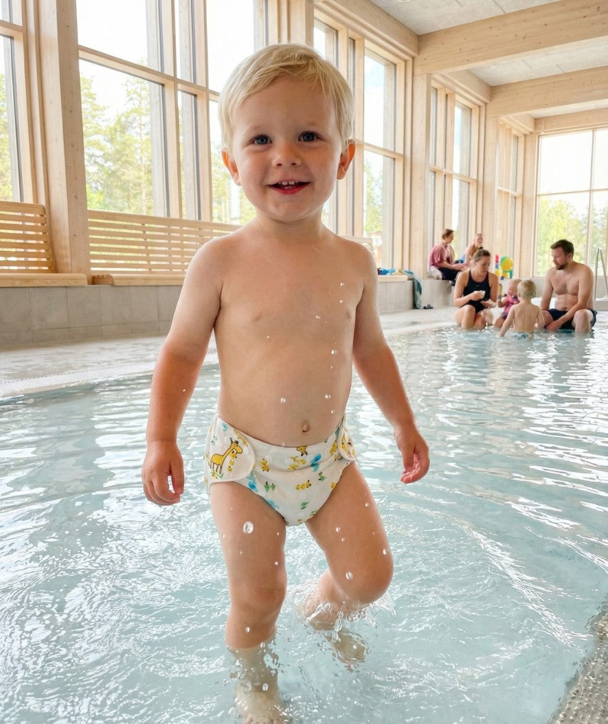 Watery zwemluiers - Ondine - Wit met print