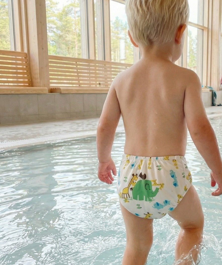 Watery zwemluiers - Ondine - Wit met print