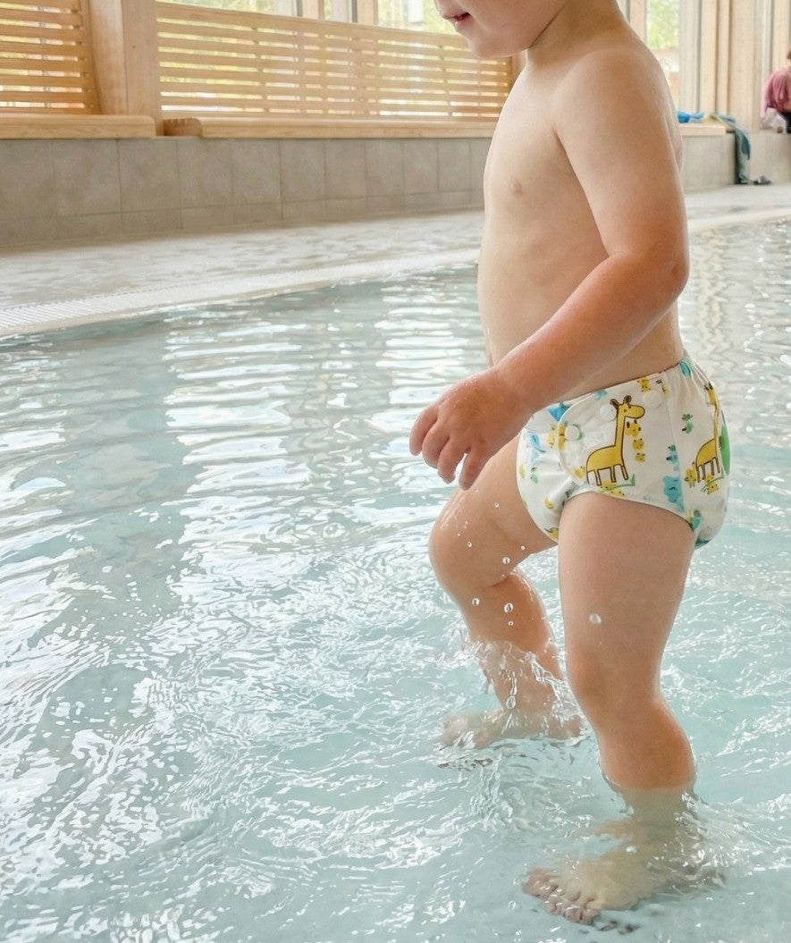 Watery zwemluiers - Ondine - Wit met print