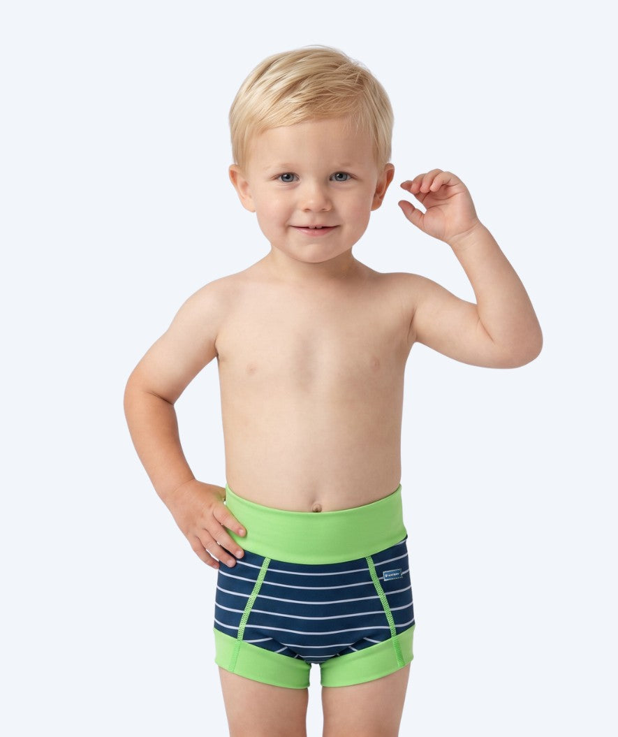 Watery zwemluiers voor kinderen - Neoprene Swim Nappy - Green Stripes