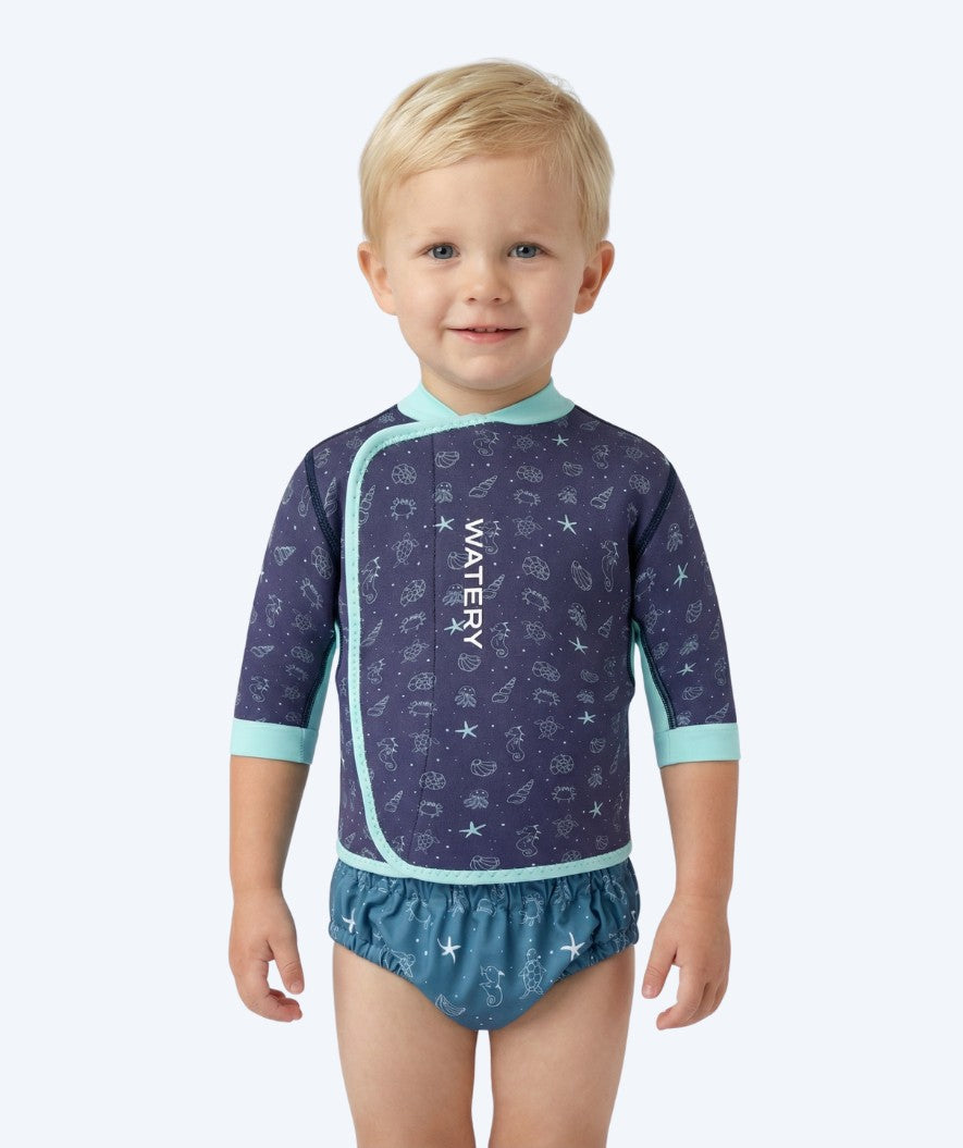 Watery neopreen shirt - Baia Top - Atlantic Turquoise