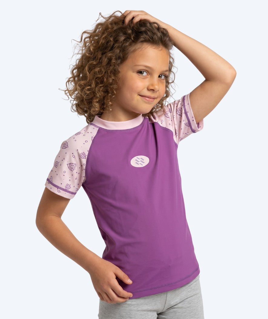 Watery UV-shirt voor kinderen - Brandman Korte Mouw Rashguard - Roze/paars