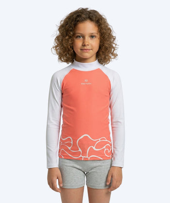Watery UV-shirt voor kinderen - Chilton Lange Mouw Rashguard - Lichtroze/wit