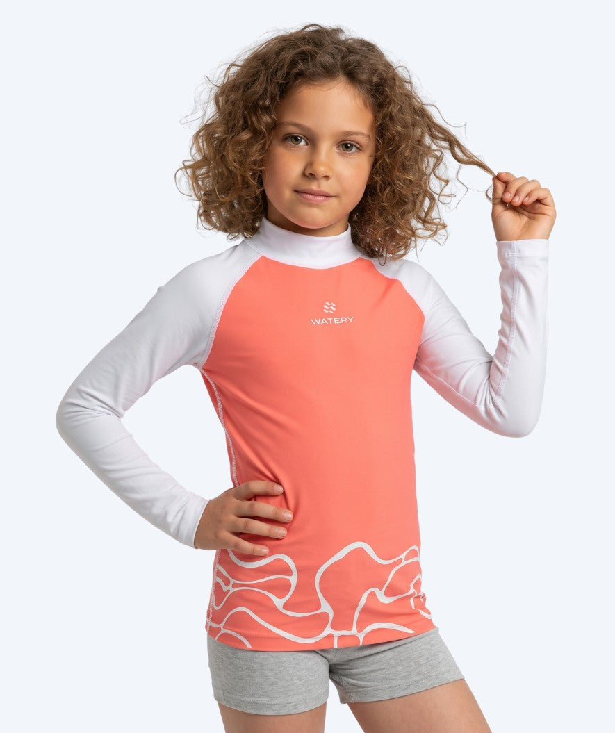 Watery UV-shirt voor kinderen - Chilton Lange Mouw Rashguard - Lichtroze/wit