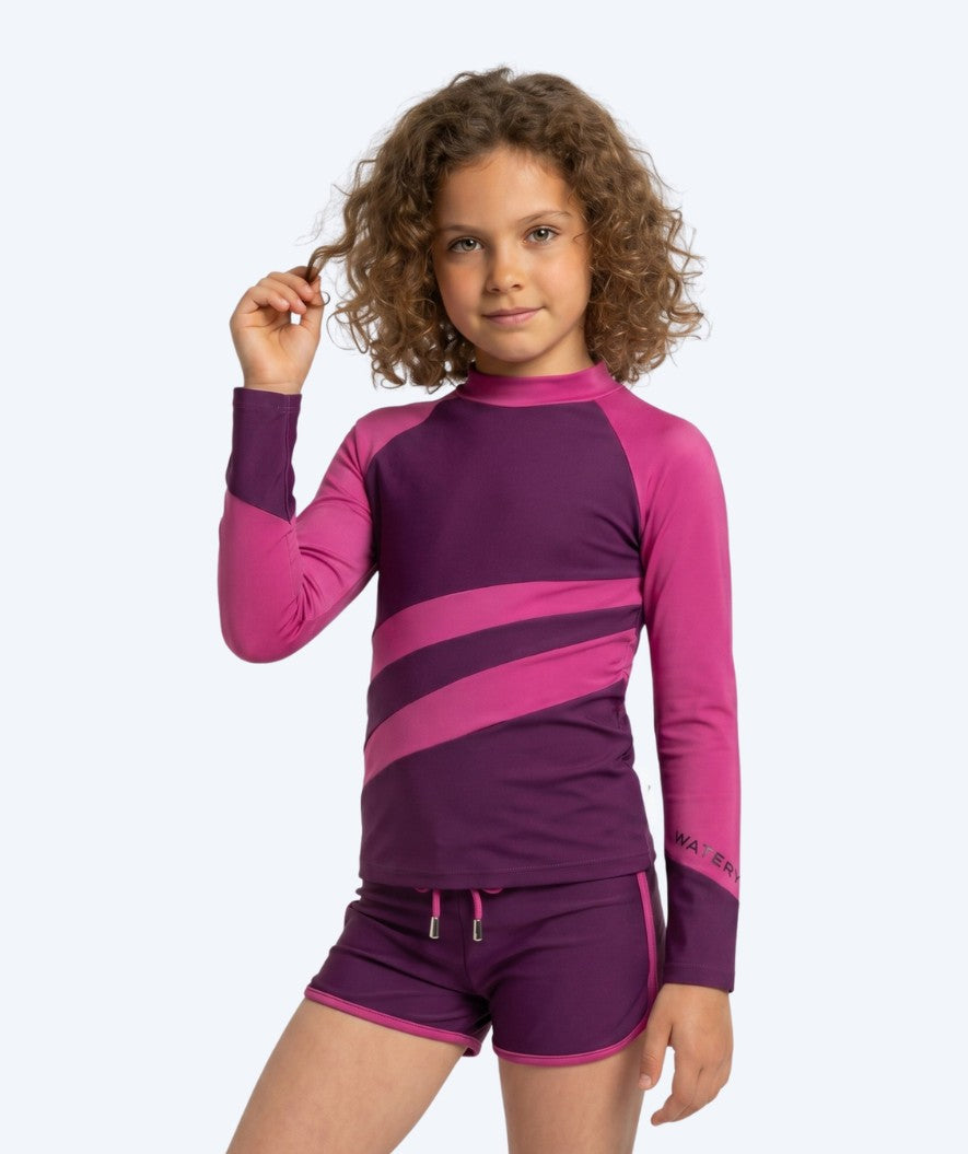 Watery UV-shirt voor kinderen - Manami Lange Mouw Rashguard - Paars