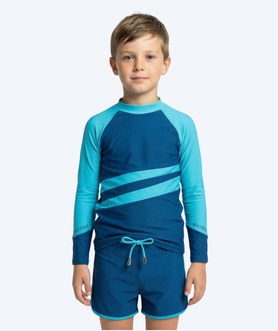 Watery UV-shirt voor kinderen - Manami Lange Mouw Rashguard - Atlantic Blue