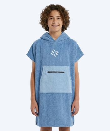 Watery junior badponcho (6-15) - Katoen - Atlantic Blue