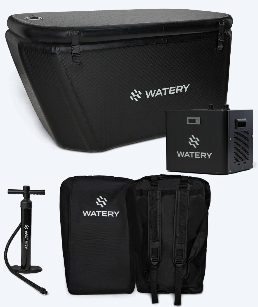Pakketdeal: Watery Ace opblaasbaar ijsbaden en een waterkoeler