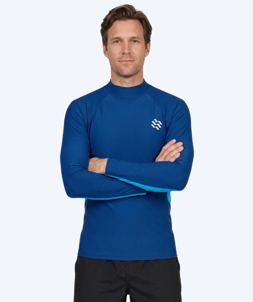 Watery UV-shirt voor mannen - Scylla Lange Mouw Rashguard - Donkerblauw/lichtblauw