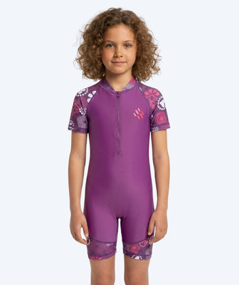 Watery UV-zwempak voor kinderen - Athena Korte Mouw Rashguard - Paars