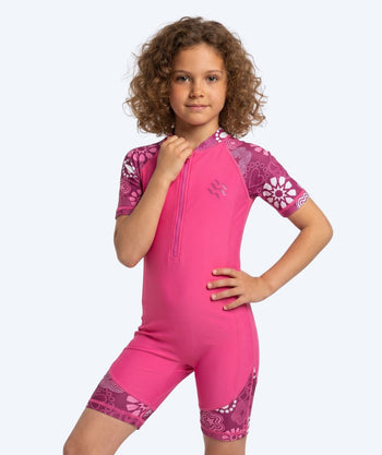 Watery UV-zwempak voor kinderen - Athena Korte Mouw Rashguard - Roze