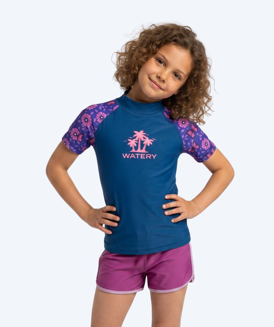Watery UV-shirt voor kinderen - Osiris Korte Mouw Rashguard - Paars/donkerblauw