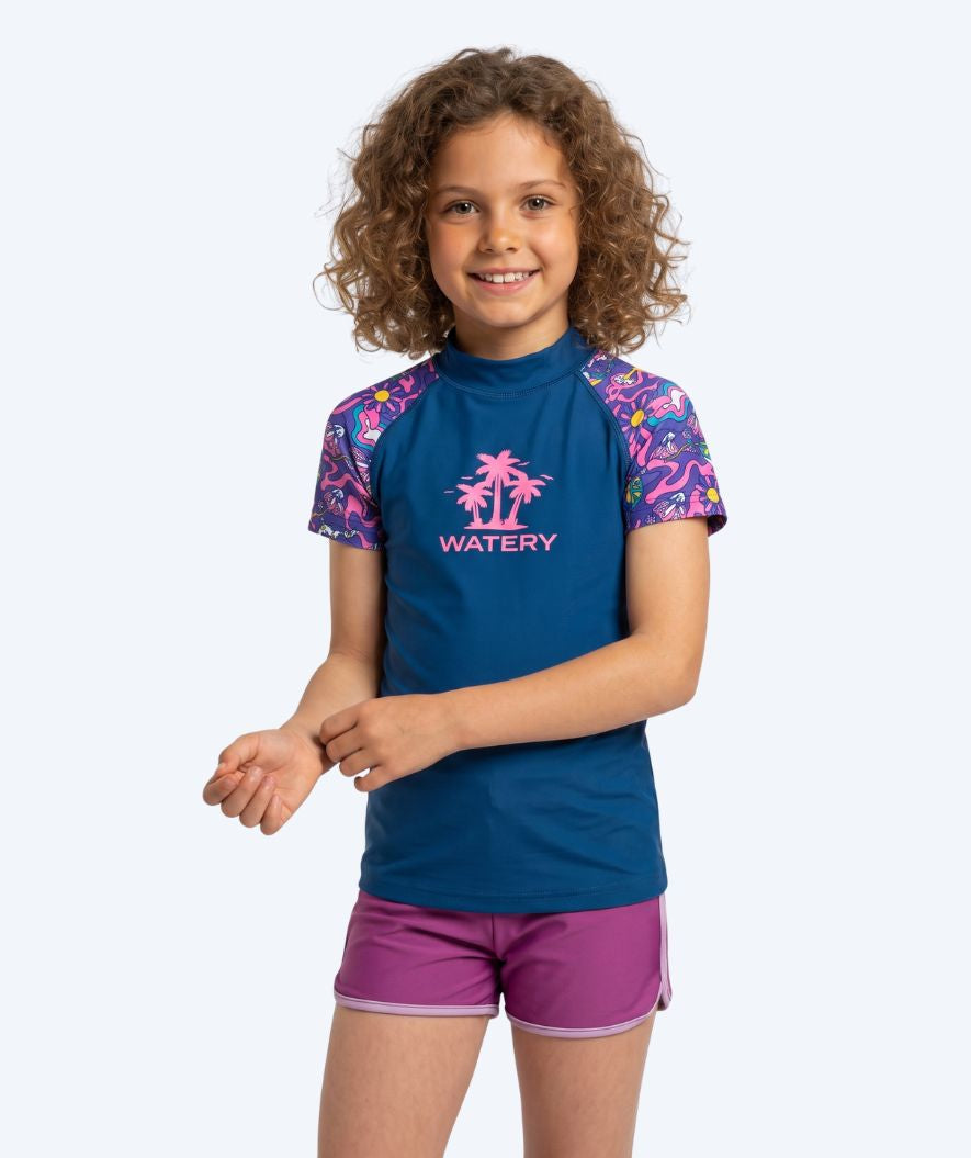 Watery UV-shirt voor kinderen - Osiris Korte Mouw Rashguard - Multi/donkerblauw