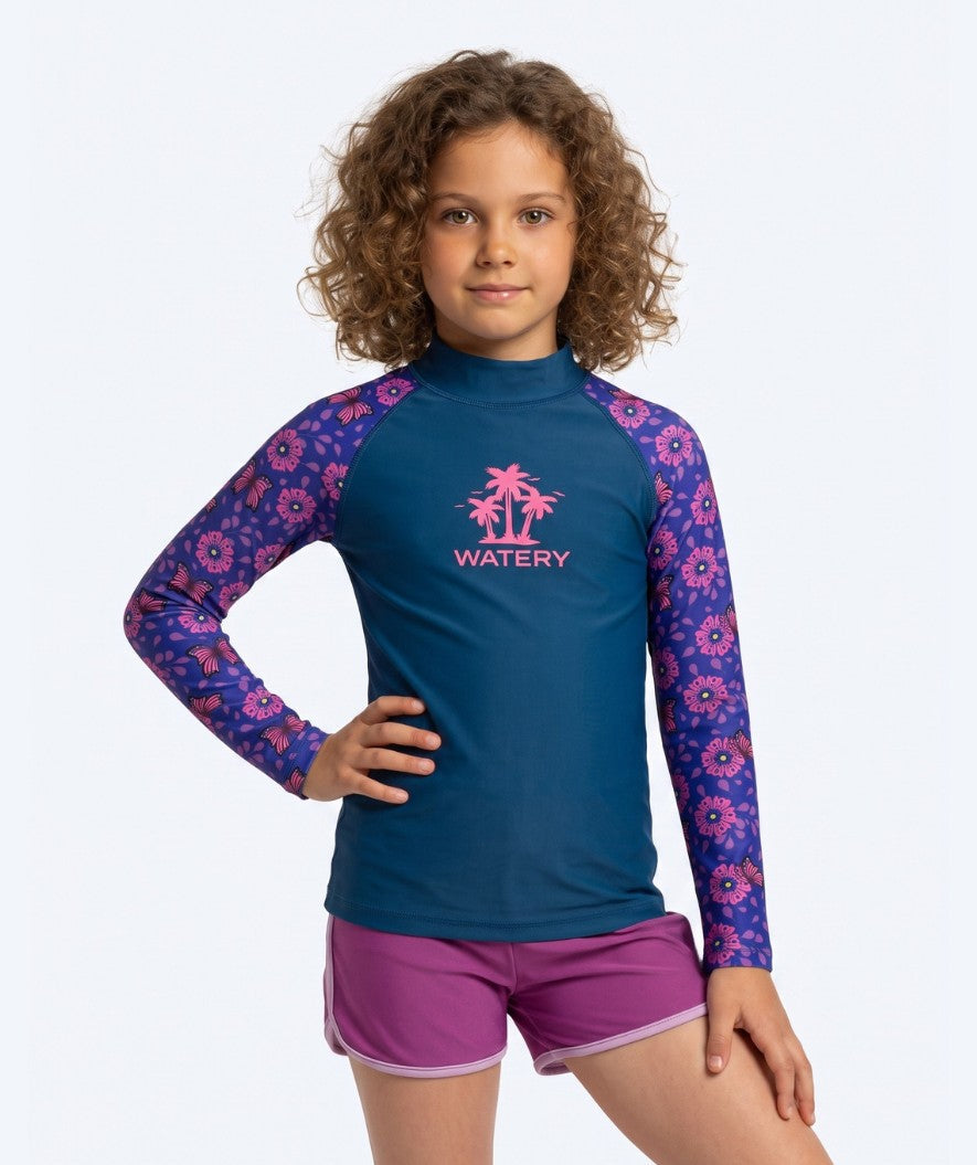 Watery UV-shirt voor kinderen - Osiris Lange Mouw Rashguard - Paars/donkerblauw