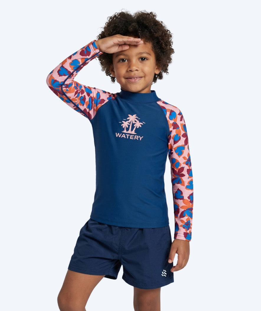 Watery UV-shirt voor kinderen - Osiris Lange Mouw Rashguard - Lichtroze/donkerblauw