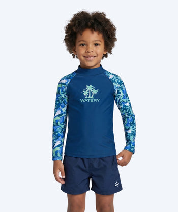 Watery UV-shirt voor kinderen - Katsu Lange Mouw Rashguard - Lichtblauw/donkerblauw