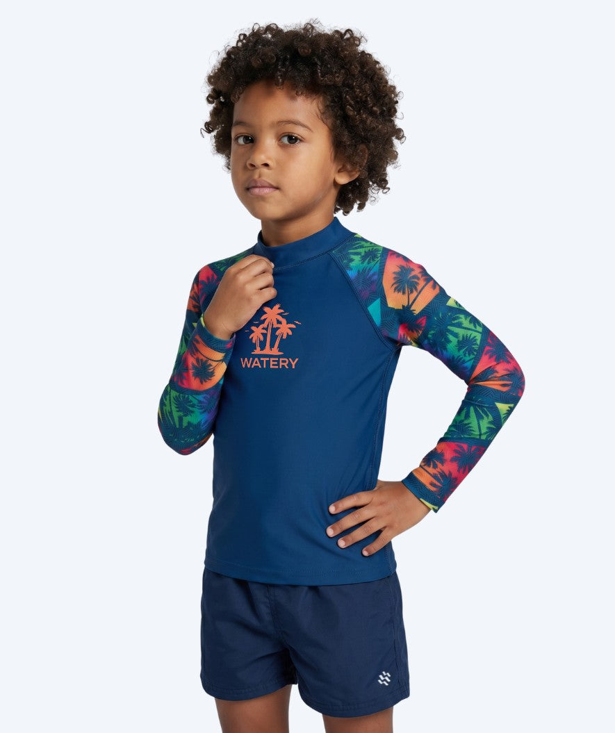 Watery UV-shirt voor kinderen - Katsu Lange Mouw Rashguard - Multi/donkerblauw