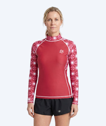 Watery UV-shirt voor vrouwen - Aiko Lange Mouw Rashguard - Roze/donkerrood