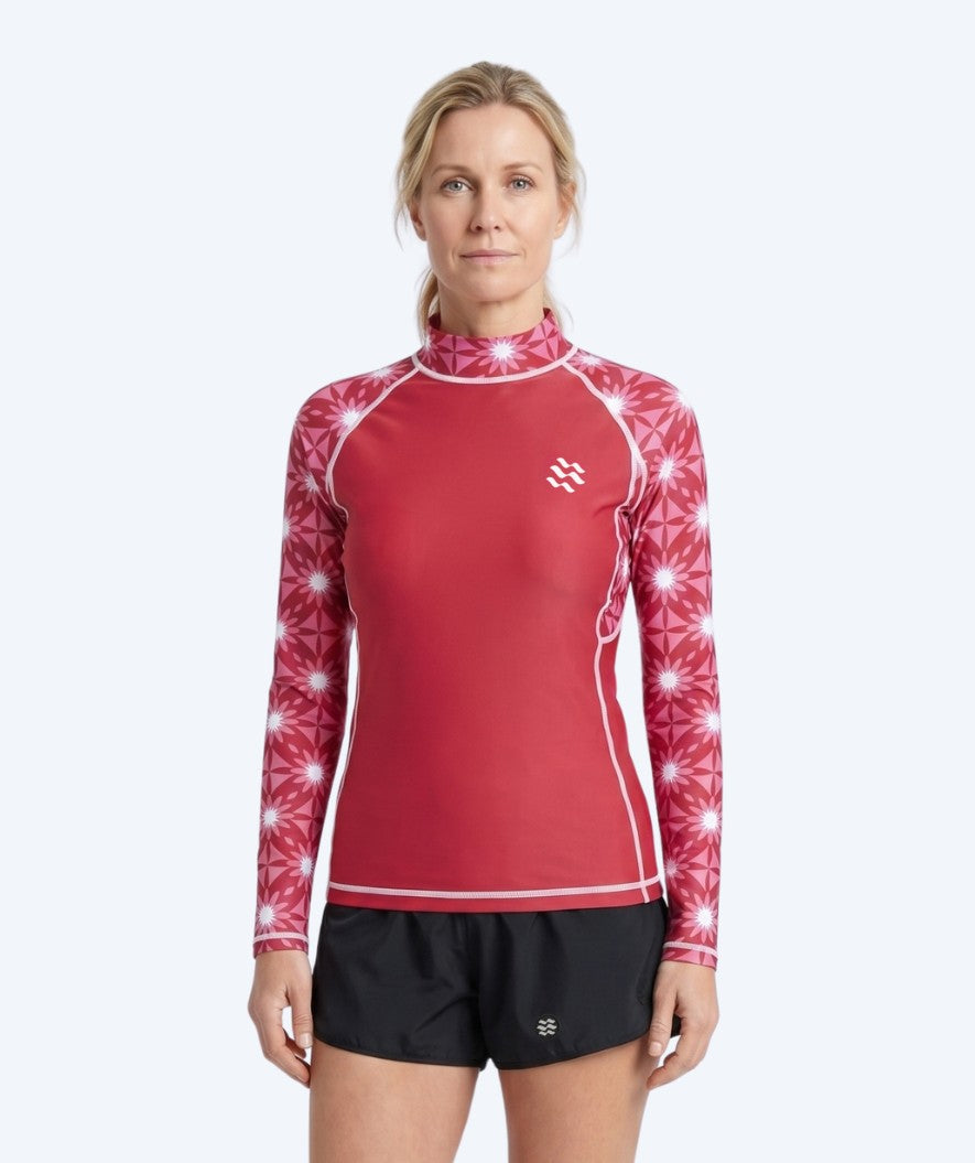 Watery UV-shirt voor vrouwen - Aiko Lange Mouw Rashguard - Roze/donkerrood