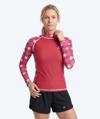 Watery UV-shirt voor vrouwen - Aiko Lange Mouw Rashguard - Roze/donkerrood