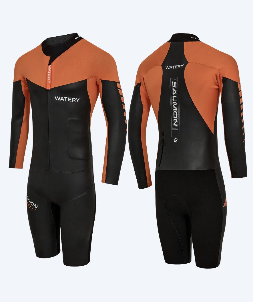 Watery wetsuit voor mannen - Salmon Swimrun - Zwart/oranje