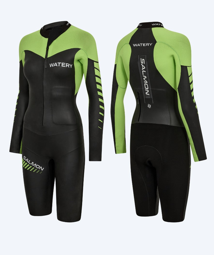 Watery wetsuit voor vrouwen - Salmon Swimrun - Zwart/groen