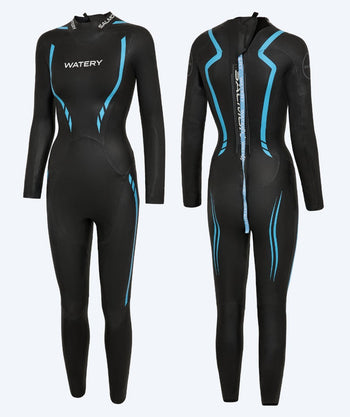 Watery wetsuit voor vrouwen - Salmon Glide - Zwart/blauw