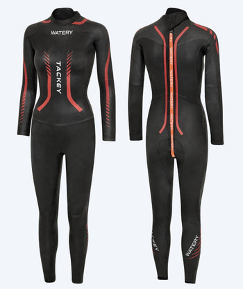 Watery wetsuit voor vrouwen - Tackey Elite - Zwart/rood