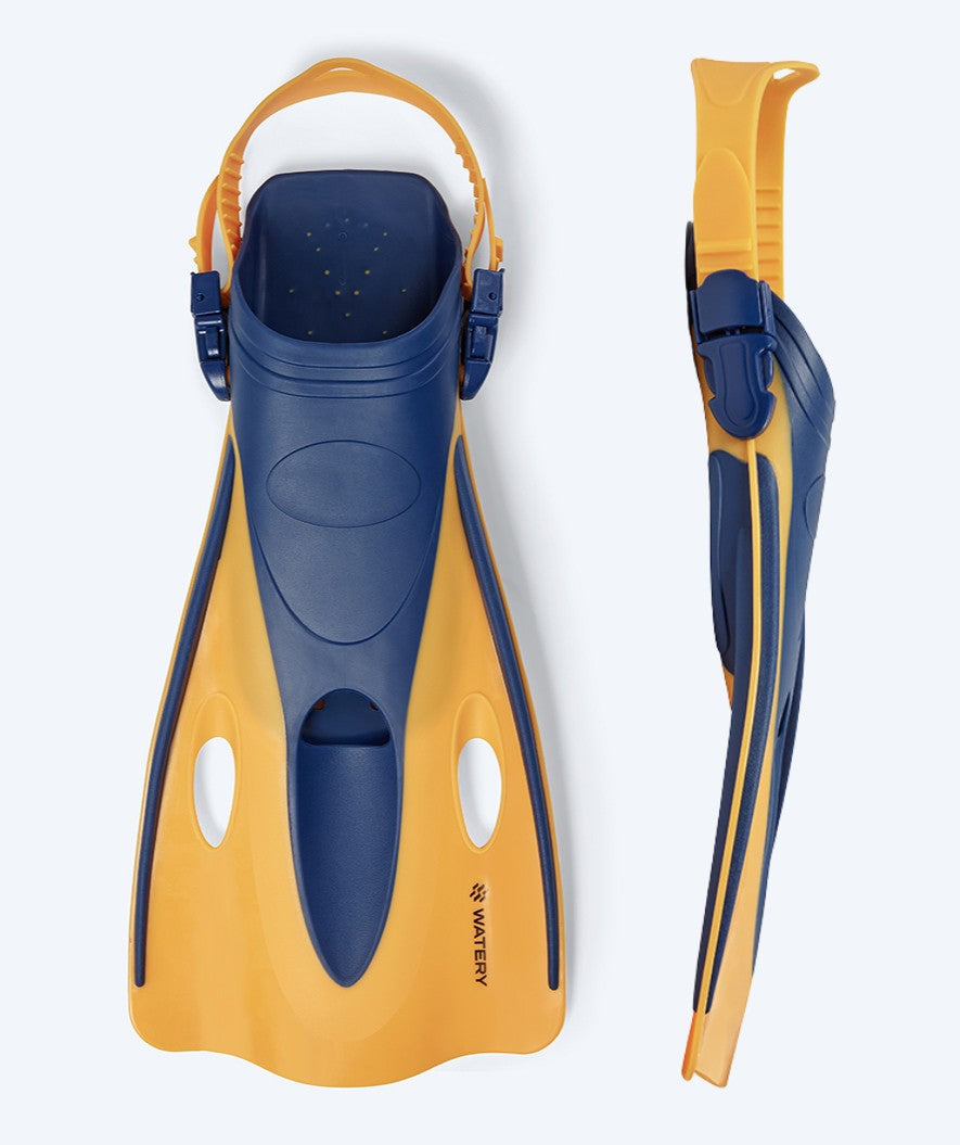 Watery zwemvliezen voor volwassenen - Launch - Donkerblauw/oranje