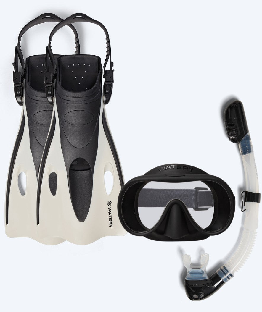 Watery kind snorkelset (4-10) - Launch/Alton - Zwart/Wit