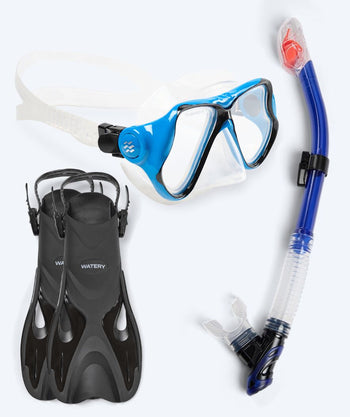 Watery snorkelset voor volwassenen - Fisher/Hudson - Blauw