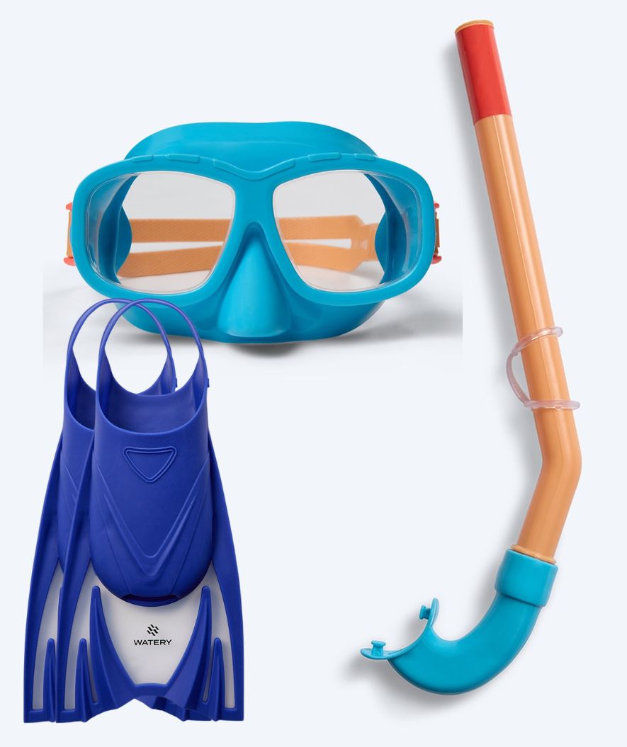 Watery snorkelset voor junior (8-15) - Wyre/Bimasha - Oranje/blauw