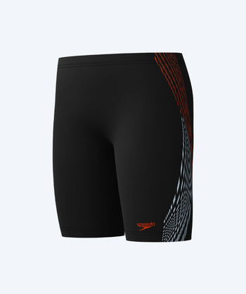 Speedo lange zwembroek voor jongens - Plastisol Placement - Zwart/rood
