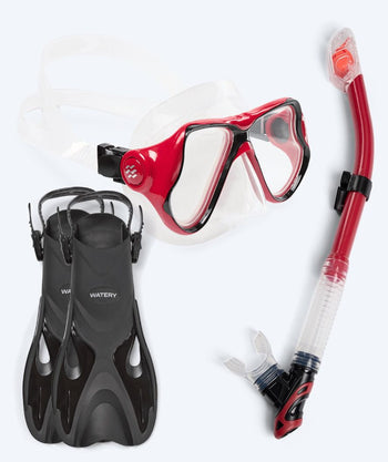 Watery snorkelset voor volwassenen - Fisher/Hudson - Rood