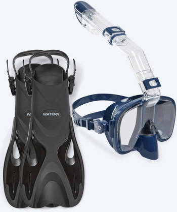 Watery snorkelset voor kinderen - Fisher/Pearl - Donkerblauw