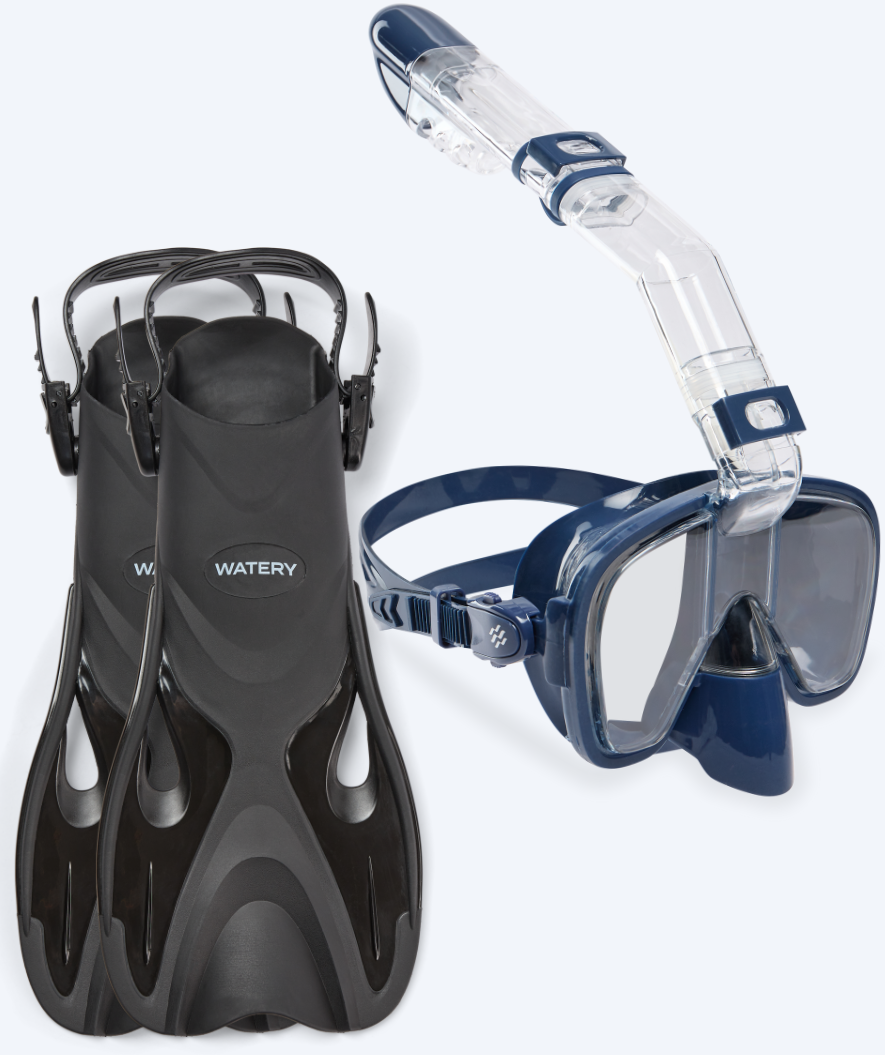 Watery snorkelset voor kinderen - Fisher/Pearl - Donkerblauw
