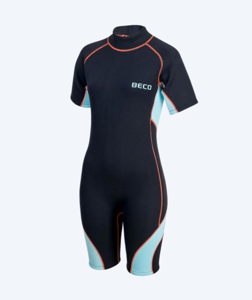 Beco neopreen wetsuit voor vrouwen - Neoprene Shorty - Zwart/lichtblauw