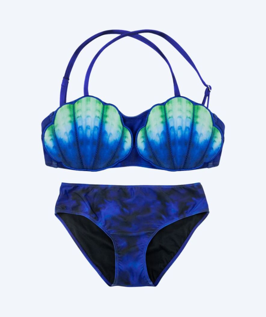 Fin Fun zeemeermin bikini voor kinderen - Royal Shell - Laguna Blue