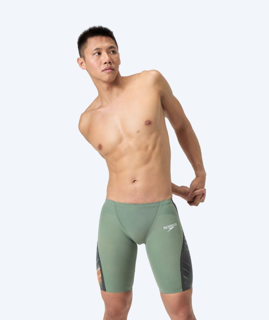 Speedo heren wedstrijd zwembroek - LZR Pure Intent 2.0 - Groen/Oranje