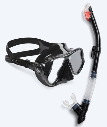 Watery volwassenen Combo snorkelset - Hudson Full-Dry - Zwart