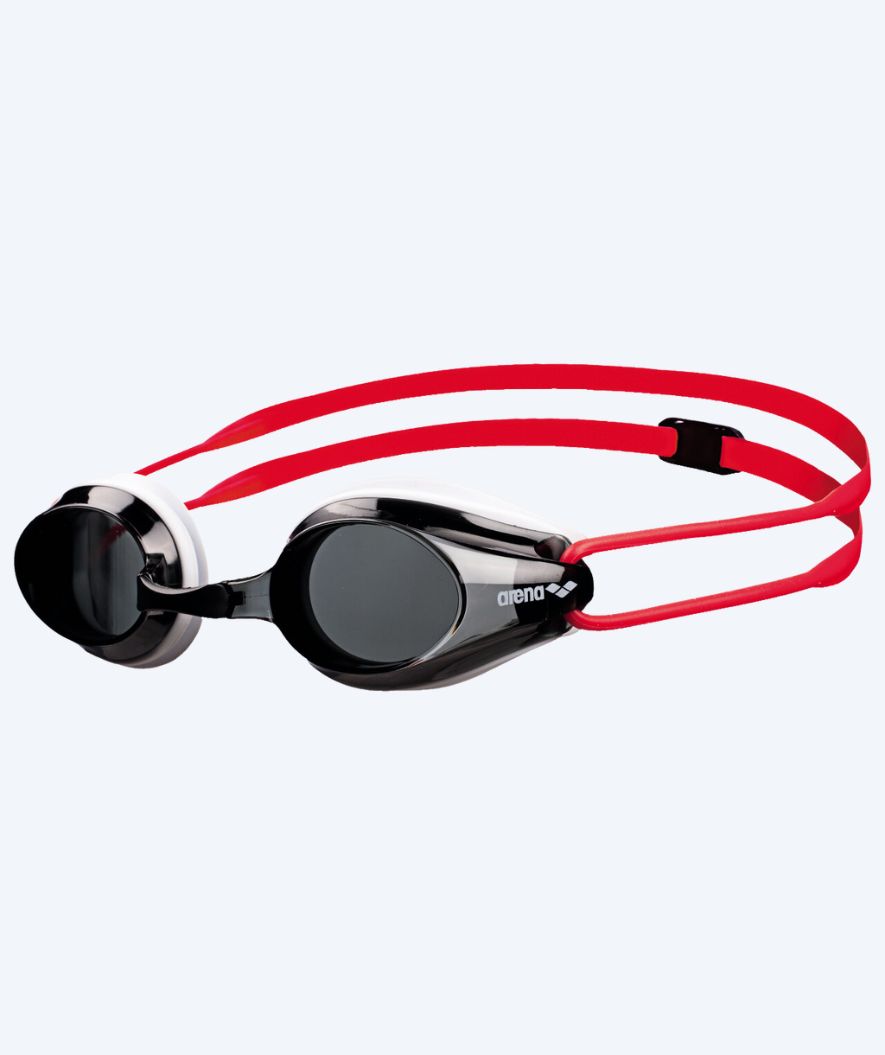Arena wedstrijdzwembril voor kinderen (6-12) - Tracks - Wit (Smoke lens)