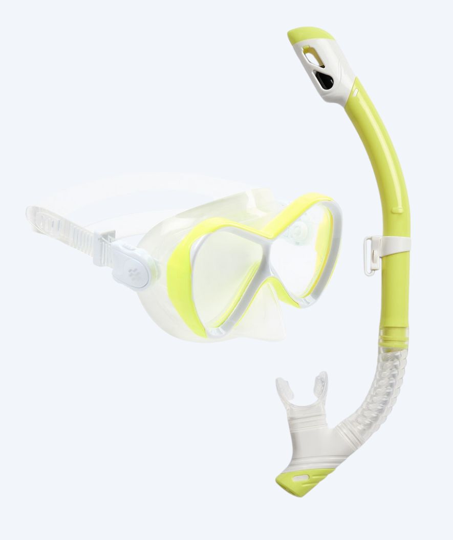 Watery Combo snorkelset voor kinderen - Triton Full-dry - Geel
