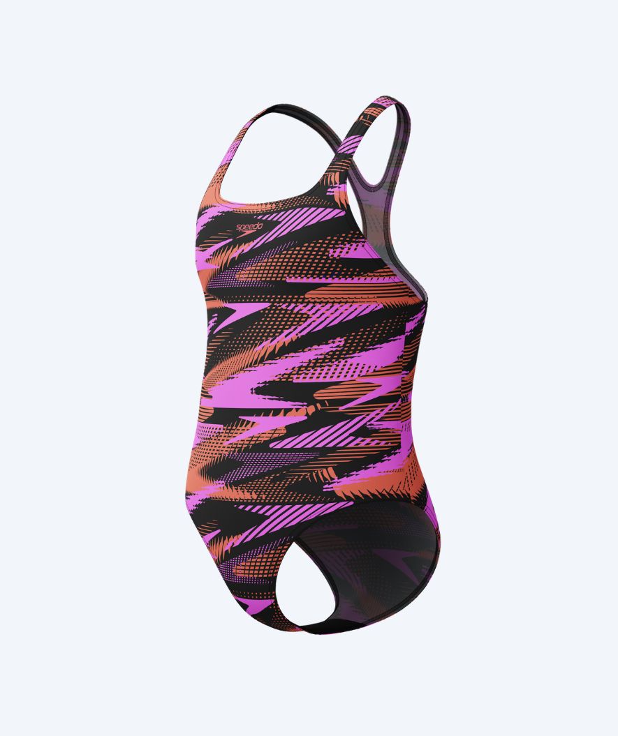 Speedo meisjes badpak - Hyperboom Allover Medalist - Roze/Oranje