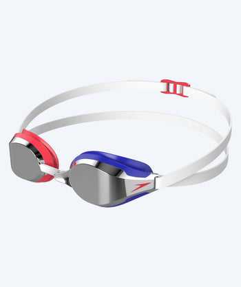 Speedo Elite zwembril - Fastskin Speedsocket 2 Mirror - Blauw/rood