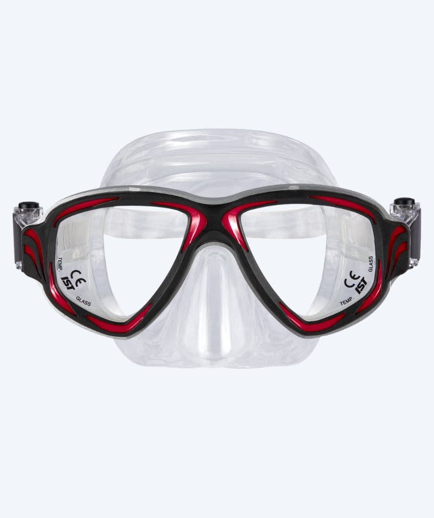 Primotec duikbril op sterkte - M200 (+1.0 – -8.0) - Zwart/rood