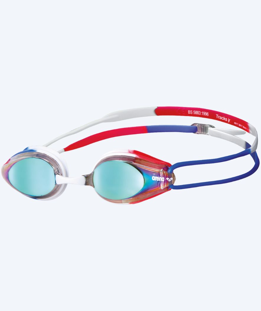 Arena wedstrijdzwembril voor kinderen (6-12) - Tracks Mirror - Goud/blauw