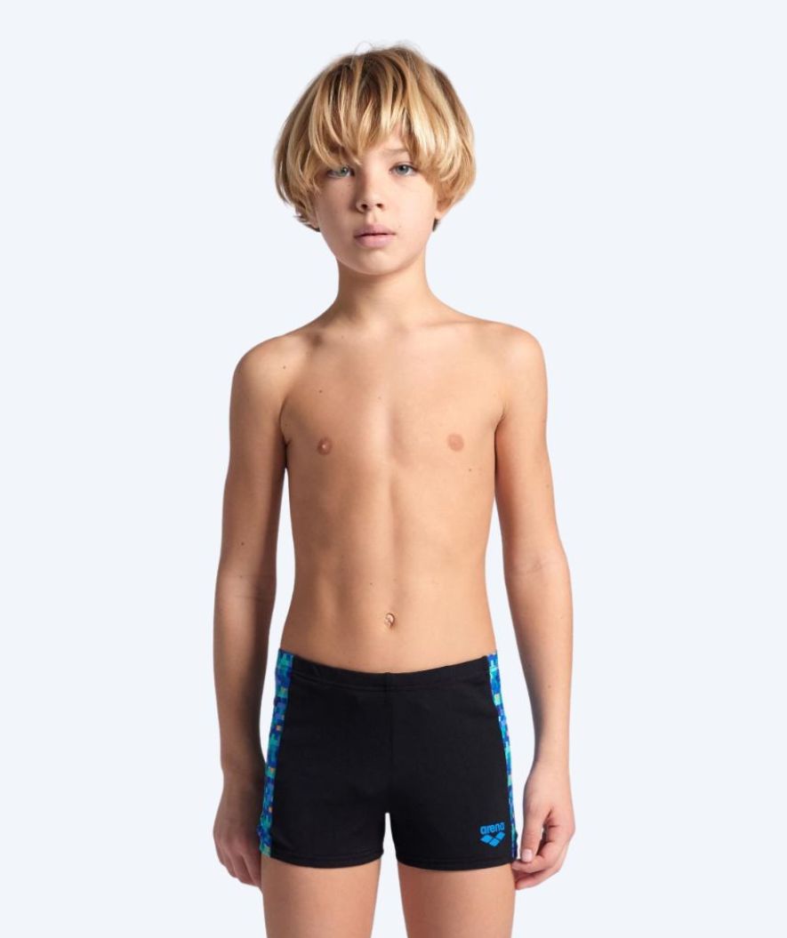 Arena jongens zwemboxers - Pooltiles - Zwart/Blauw