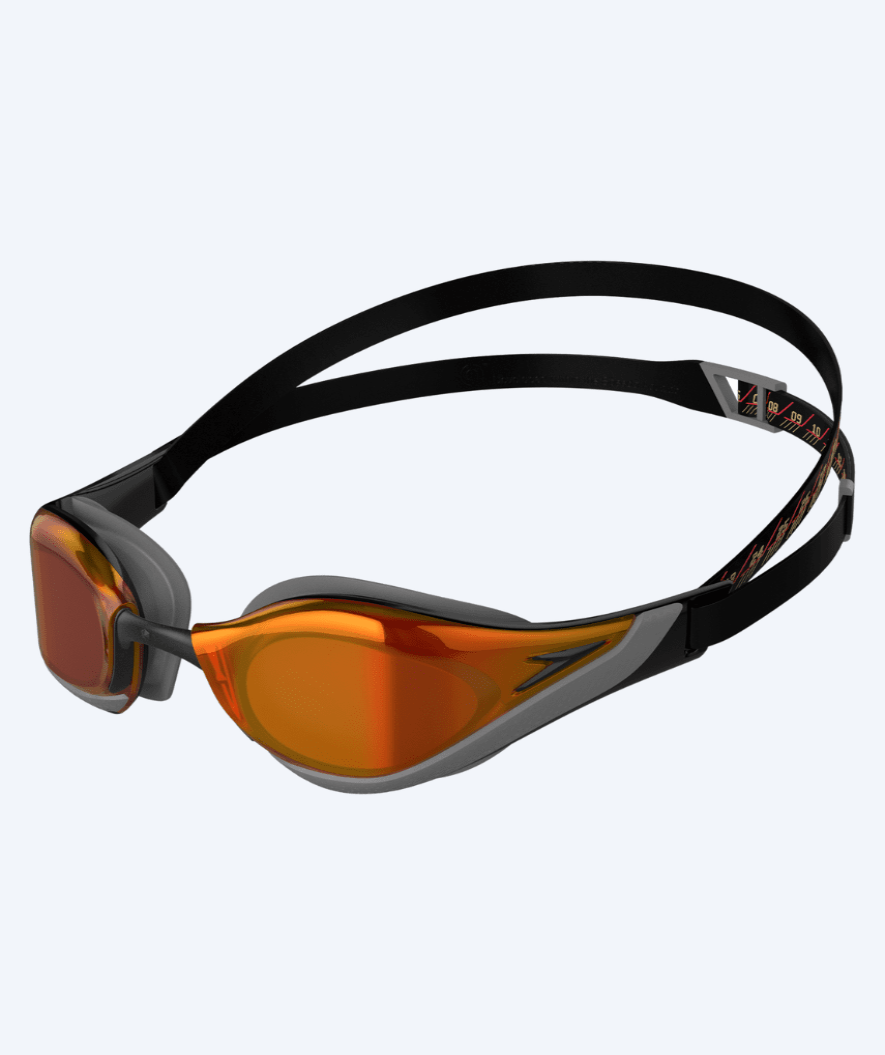 Speedo Elite zwembril - Fastskin Pure Focus Mirror - Zwart/rood