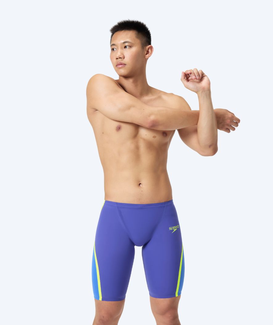 Speedo heren wedstrijd zwembroek - LZR Pure Intent 2.0 - Blauw/geel